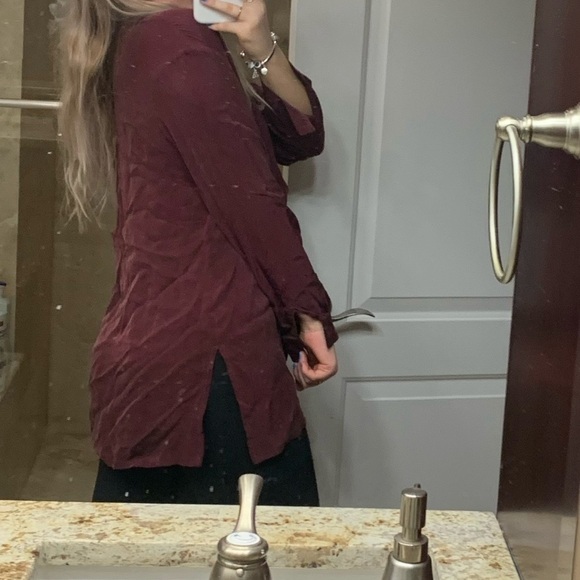 Maroon Button Down Shirt - Picture 5 of 7